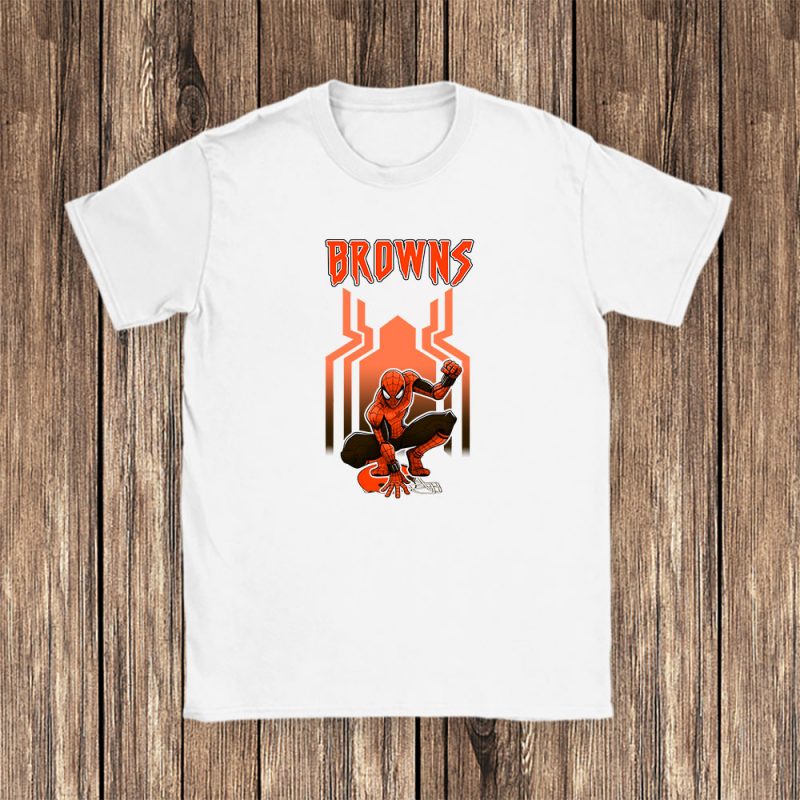 Spiderman NFL Cleveland Browns Brand Unisex T-Shirt Cotton Tee TAT6574