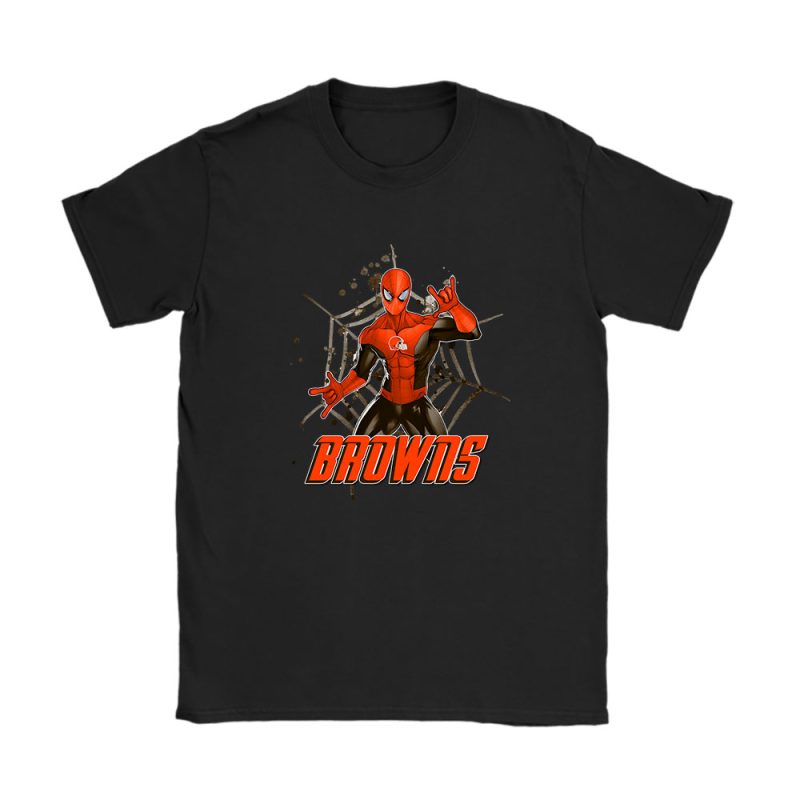 Spiderman NFL Cleveland Browns Unisex T-Shirt Cotton Tee TAT7169