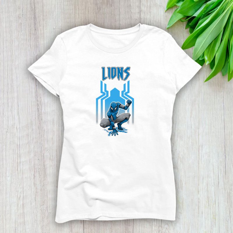 Spiderman NFL Detroit Lions Brand Lady T-Shirt Women Tee TLT6578