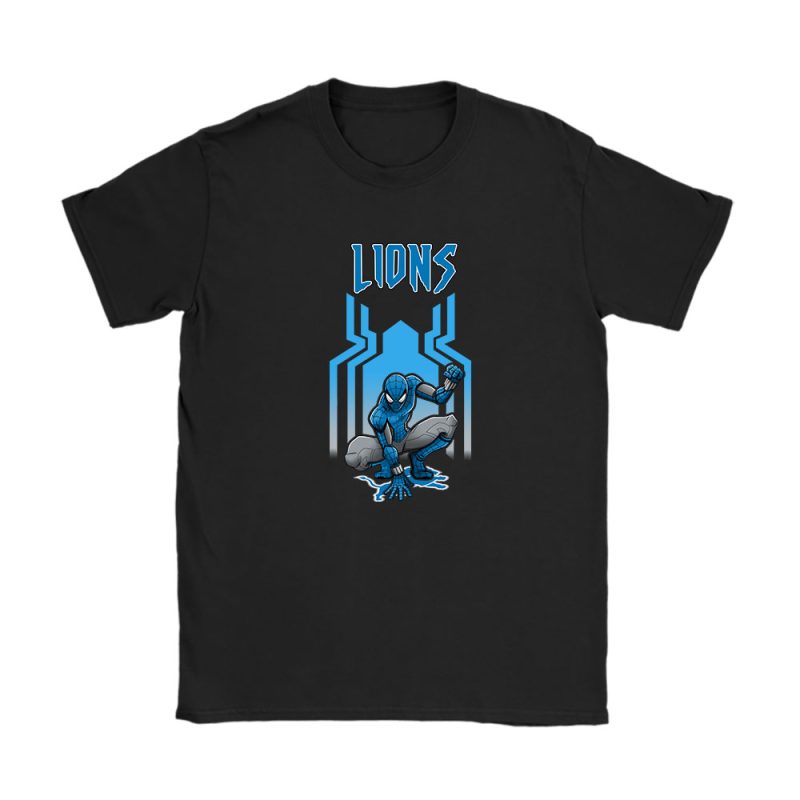 Spiderman NFL Detroit Lions Brand Unisex T-Shirt Cotton Tee TAT6578