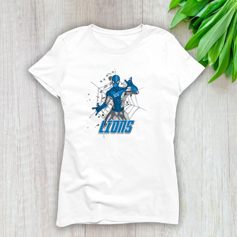 Spiderman NFL Detroit Lions Lady T-Shirt Women Tee LTL7198