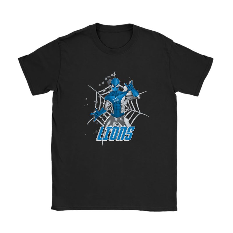 Spiderman NFL Detroit Lions Unisex T-Shirt Cotton Tee TAT7198