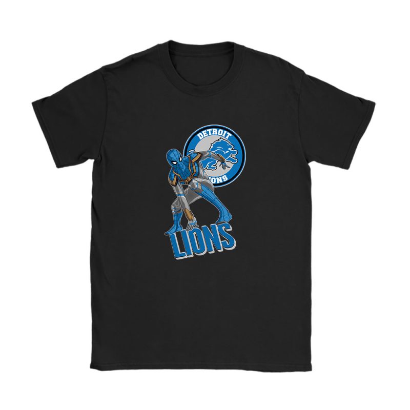 Spiderman NFL Detroit Lions Unisex T-Shirt Cotton Tee TAT7653