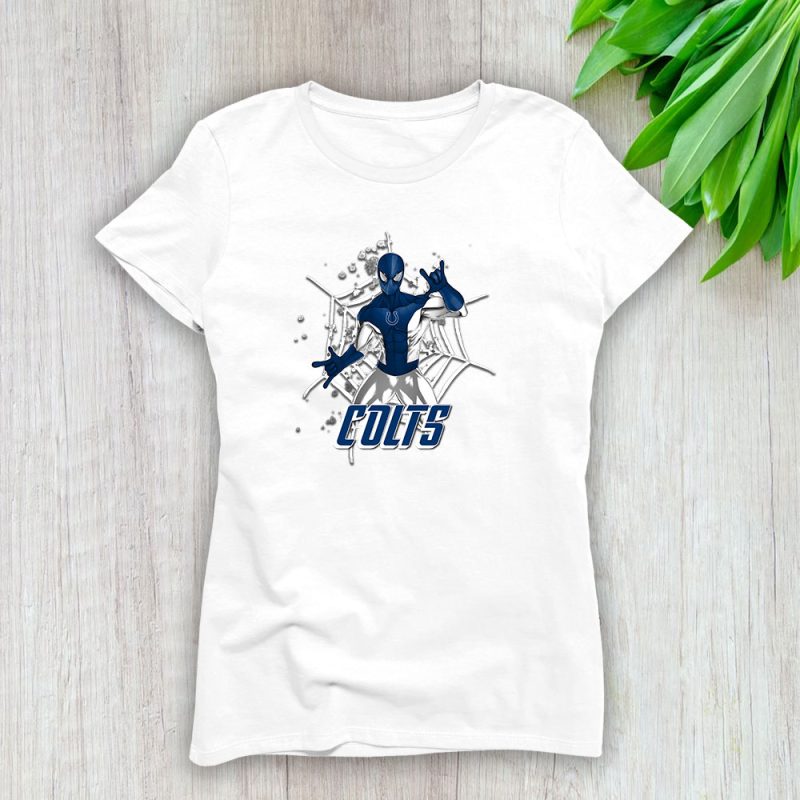 Spiderman NFL Indianapolis Colts Lady T-Shirt Women Tee LTL7235