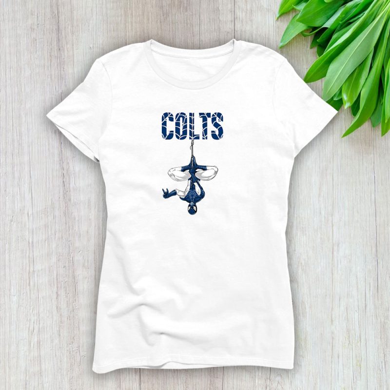 Spiderman NFL Indianapolis Colts Lady T-Shirt Women Tee LTL7236