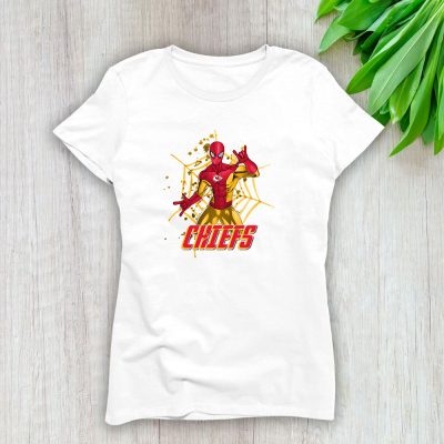 Spiderman NFL Kansas City Chiefs Lady T-Shirt Women Tee LTL7242