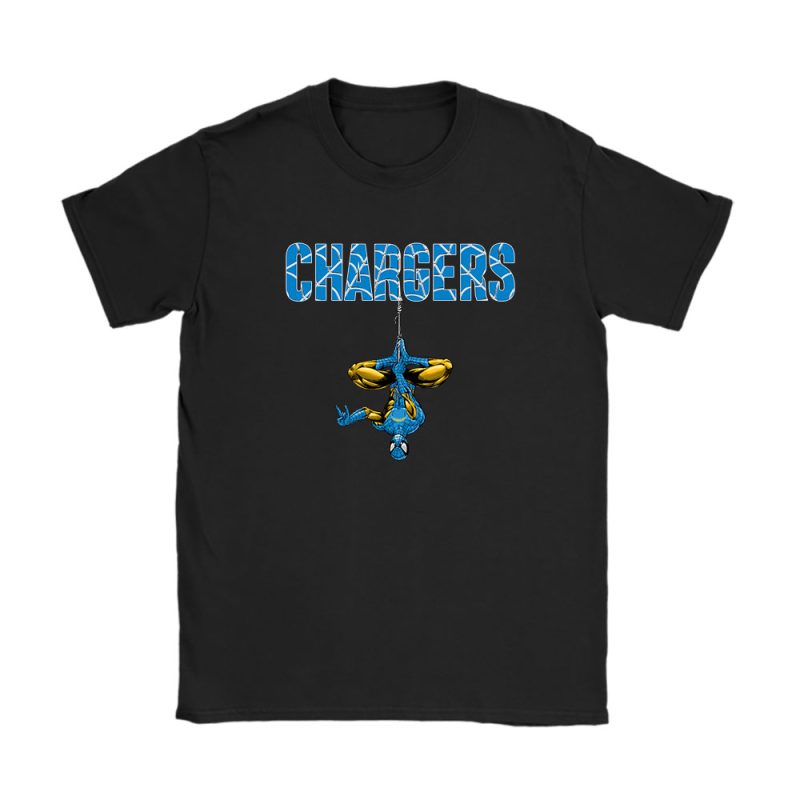 Spiderman NFL Los Angeles Chargers Unisex T-Shirt Cotton Tee TAT7254