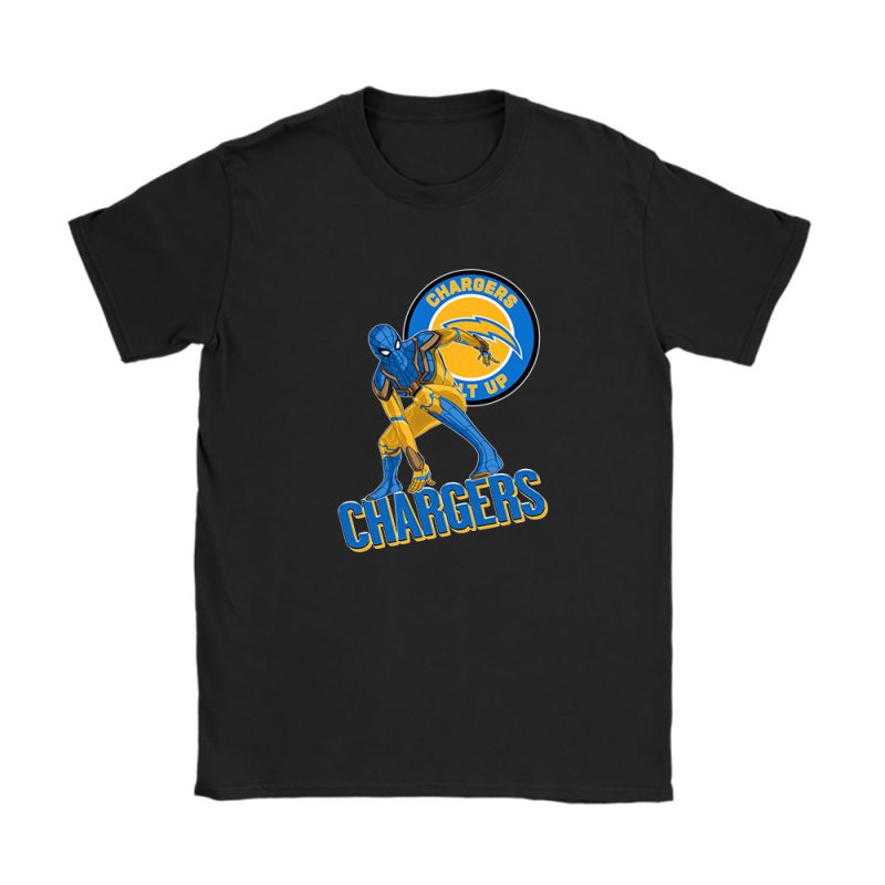 Spiderman NFL Los Angeles Chargers Unisex T-Shirt Cotton Tee TAT7668