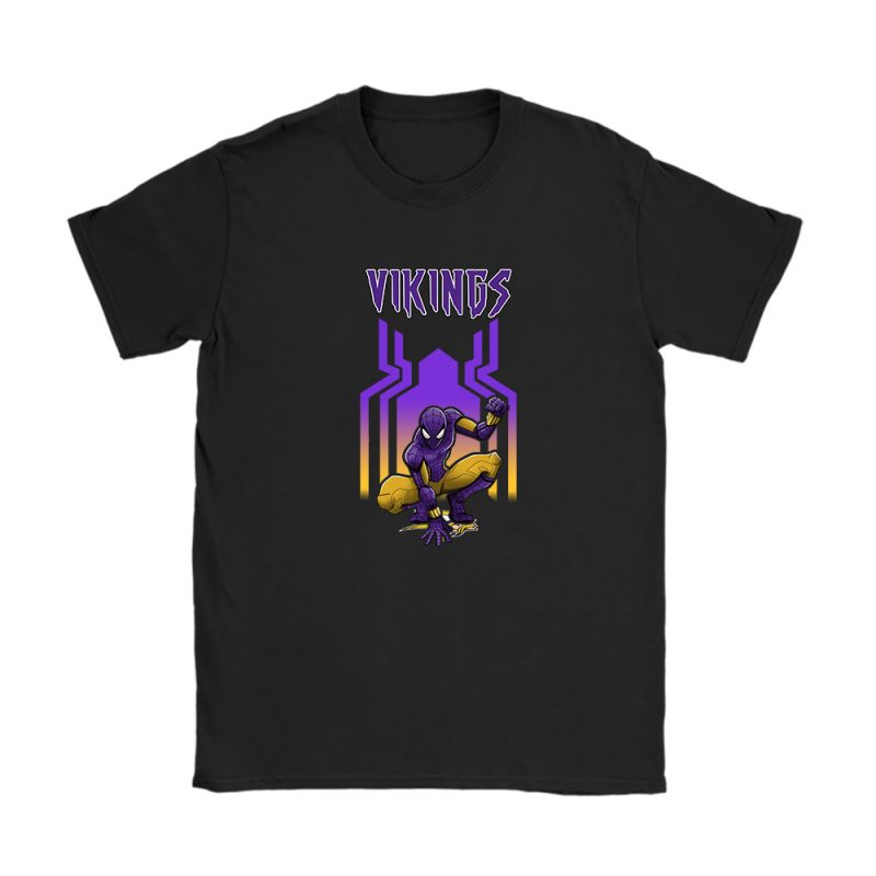 Spiderman NFL Minnesota Vikings Brand Unisex T-Shirt Cotton Tee TAT6588