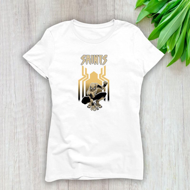 Spiderman NFL New Orleans Saints Brand Lady T-Shirt Women Tee TLT6592