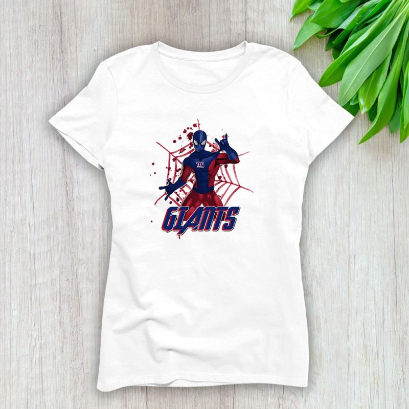 Spiderman NFL New York Giants Lady T-Shirt Women Tee LTL7305