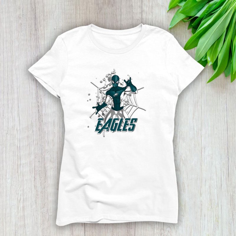 Spiderman NFL Philadelphia Eagles Lady T-Shirt Women Tee LTL7356
