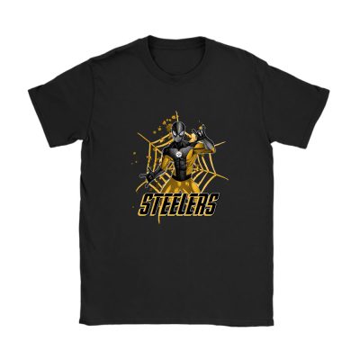Spiderman NFL Pittsburgh Steelers Unisex T-Shirt Cotton Tee TAT7368