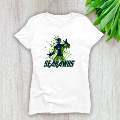 Spiderman NFL Seattle Seahawks Lady T-Shirt Women Tee LTL7396