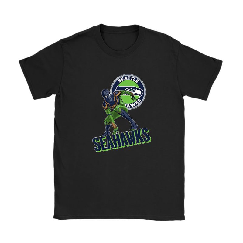 Spiderman NFL Seattle Seahawks Unisex T-Shirt Cotton Tee TAT7699