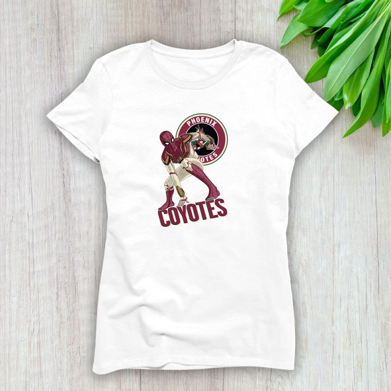 Spiderman NHL Arizona Coyotes Lady T-Shirt Women Tee LTL8341