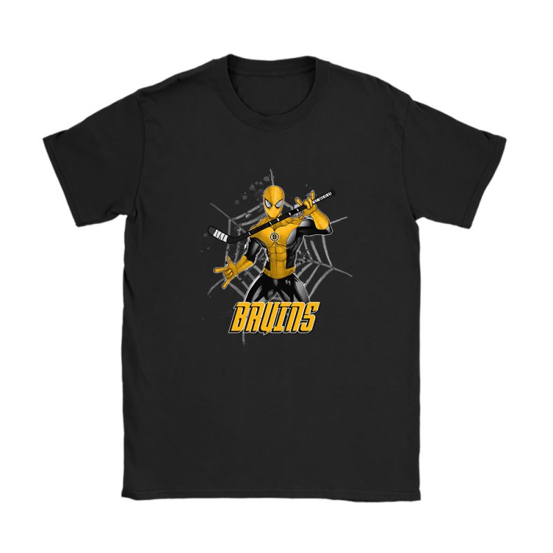 Spiderman NHL Boston Bruins Unisex T-Shirt Cotton Tee TAT7127