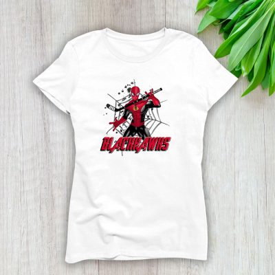 Spiderman NHL Chicago Blackhawks Lady T-Shirt Women Tee LTL7153
