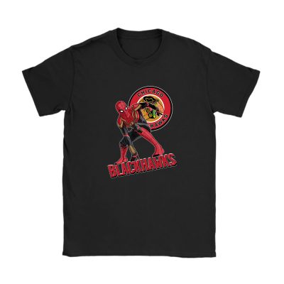 Spiderman NHL Chicago Blackhawks Unisex T-Shirt Cotton Tee TAT8360