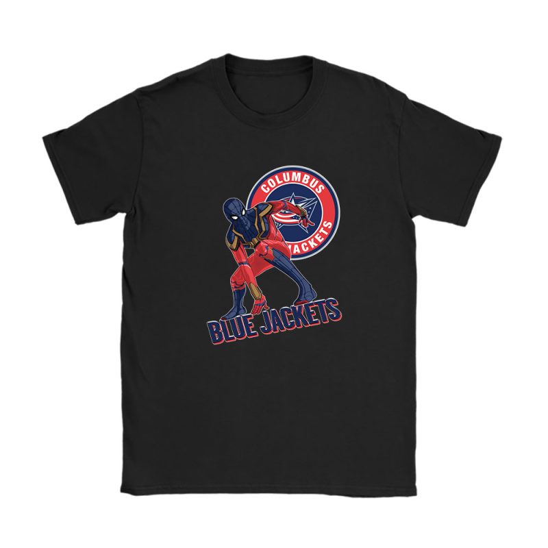 Spiderman NHL Columbus Blue Jackets Unisex T-Shirt Cotton Tee TAT8368