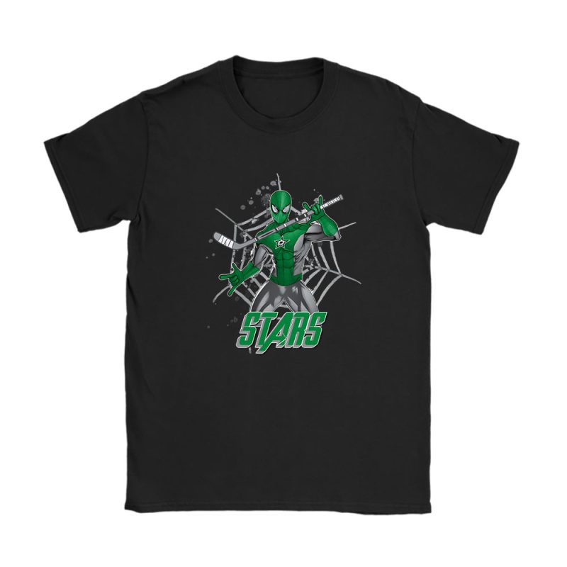 Spiderman NHL Dallas Stars Unisex T-Shirt Cotton Tee TAT7209