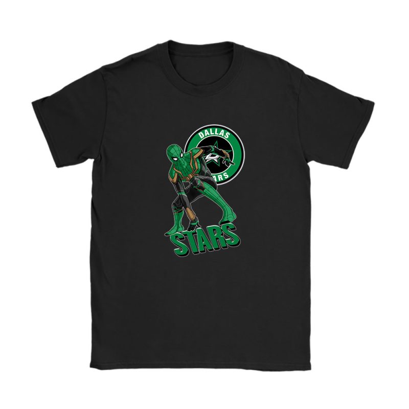 Spiderman NHL Dallas Stars Unisex T-Shirt Cotton Tee TAT8380