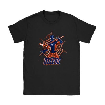 Spiderman NHL Edmonton Oilers Unisex T-Shirt Cotton Tee TAT7213