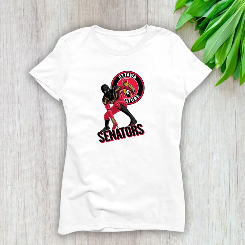 Spiderman NHL Ottawa Senators Lady T-Shirt Women Tee LTL8425