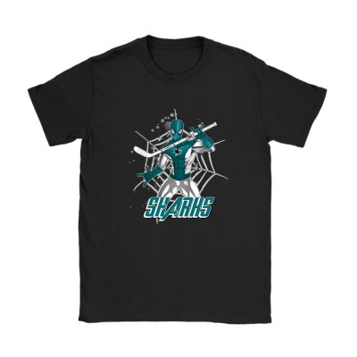 Spiderman NHL San Jose Sharks Unisex T-Shirt Cotton Tee TAT7398