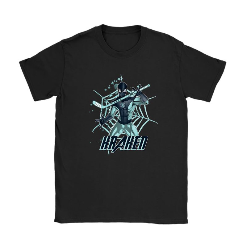 Spiderman NHL Seattle Kraken Unisex T-Shirt Cotton Tee TAT7388