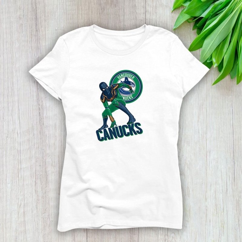 Spiderman NHL Vancouver Canucks Lady T-Shirt Women Tee LTL8456