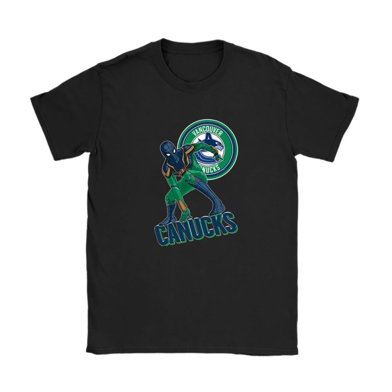 Spiderman NHL Vancouver Canucks Unisex T-Shirt Cotton Tee TAT8456