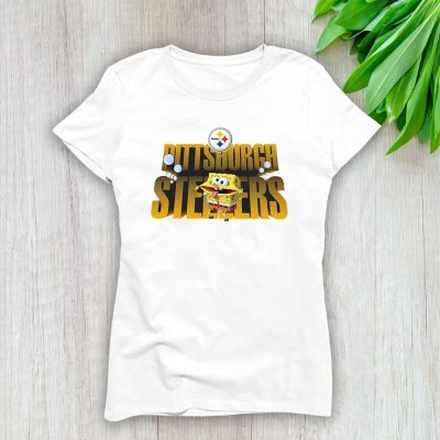 Spongebob Squarepants X Pittsburgh Steelers Team X NFL X American Football Lady Shirt Women Tee TLT5951