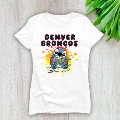 Stitch X Denver Broncos Team X NFL X American Football Lady Shirt Women Tee TLT5955