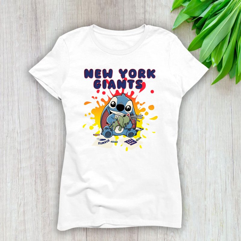 Stitch X New York Giants Team X NFL X American Football Lady Shirt Women Tee TLT5958