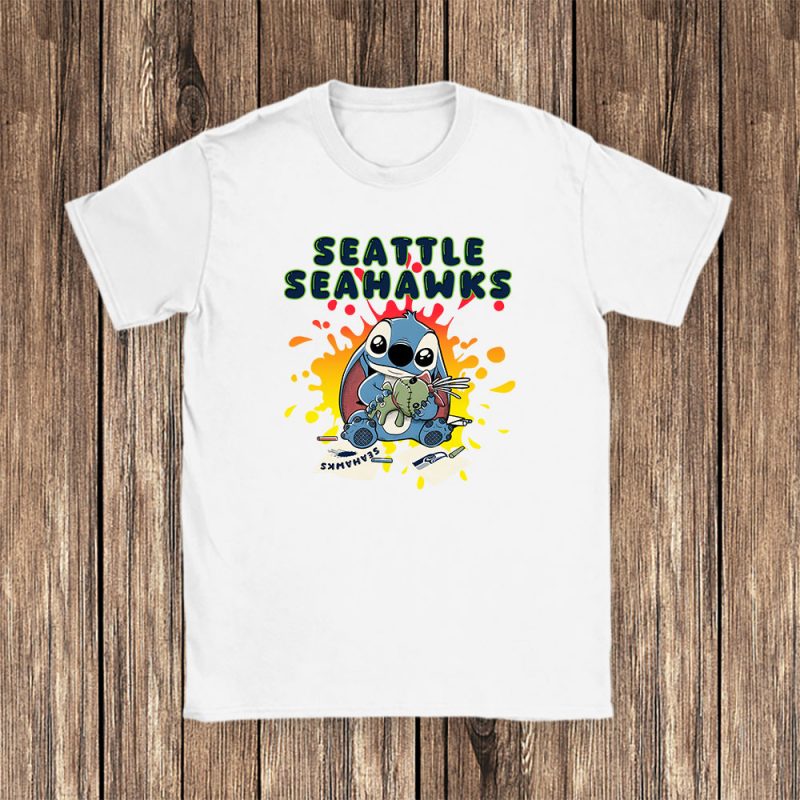 Stitch X Seattle Seahawks Team X NFL X American Football Unisex T-Shirt TAT6071