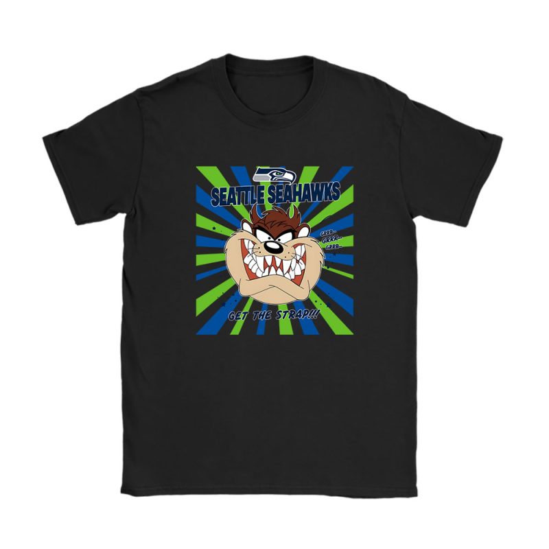 Tasmanian Devil X Taz X Looney Tunes X Seattle Seahawks Team X NFL X American Football Unisex T-Shirt TAT6104