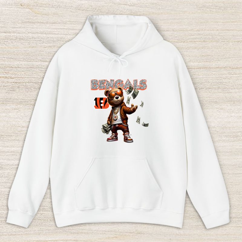 Teddy Bear Hiphop X Cincinnati Bengals Team NFL American Football Unisex Hoodie TAH8830