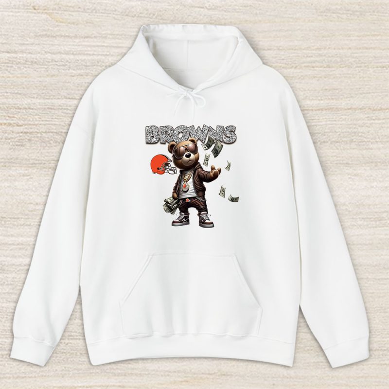 Teddy Bear Hiphop X Cleveland Browns Team NFL American Football Unisex Hoodie TAH8831