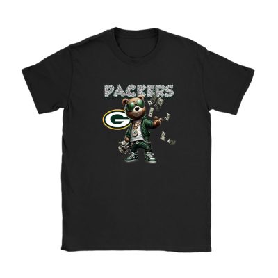 Teddy Bear Hiphop X Green Bay Packers Team NFL American Football Unisex T-Shirt Cotton Tee TAT8834