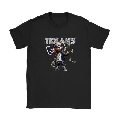 Teddy Bear Hiphop X Houston Texans Team NFL American Football Unisex T-Shirt Cotton Tee TAT8835