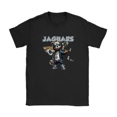 Teddy Bear Hiphop X Jacksonville Jaguars Team NFL American Football Unisex T-Shirt Cotton Tee TAT8837