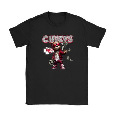 Teddy Bear Hiphop X Kansas City Chiefs Team NFL American Football Unisex T-Shirt Cotton Tee TAT8838
