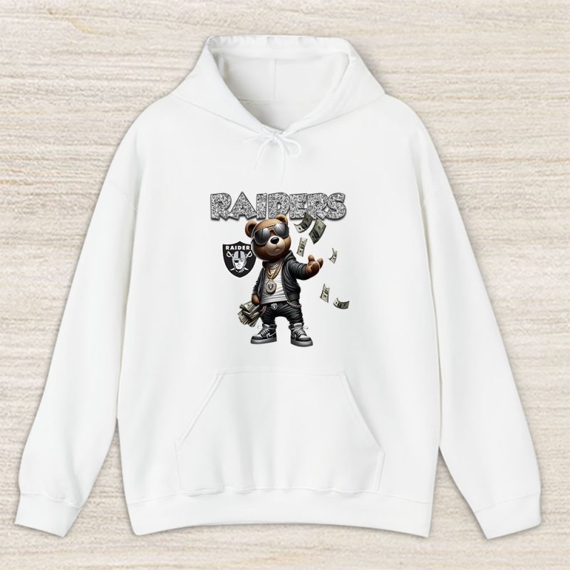 Teddy Bear Hiphop X Las Vegas Raiders Team NFL American Football Unisex Hoodie TAH8841