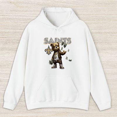 Teddy Bear Hiphop X New Orleans Saints Team NFL American Football Unisex Hoodie TAH8845