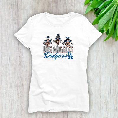 The Powerpuff Girls X Los Angeles Dodgers Team X MLB X Baseball Fans Lady T-Shirt Women Tee TLT6826