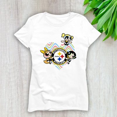 The Powerpuff Girls X Pittsburgh Steelers Team X NFL X American Football Lady Shirt Women Tee TLT5922
