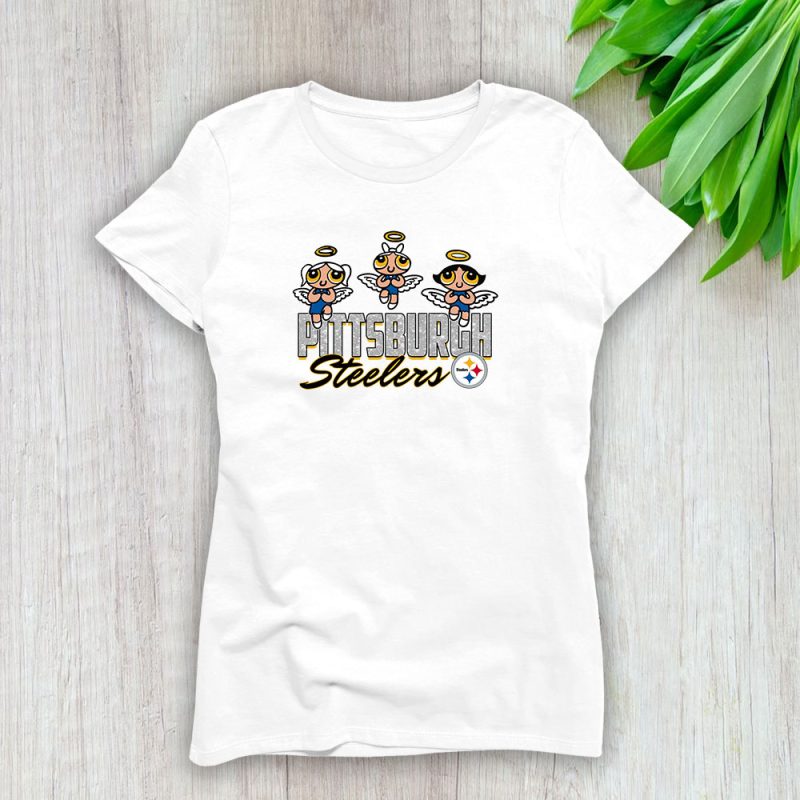 The Powerpuff Girls X Pittsburgh Steelers Team X NFL X American Football Lady T-Shirt Women Tee TLT6850