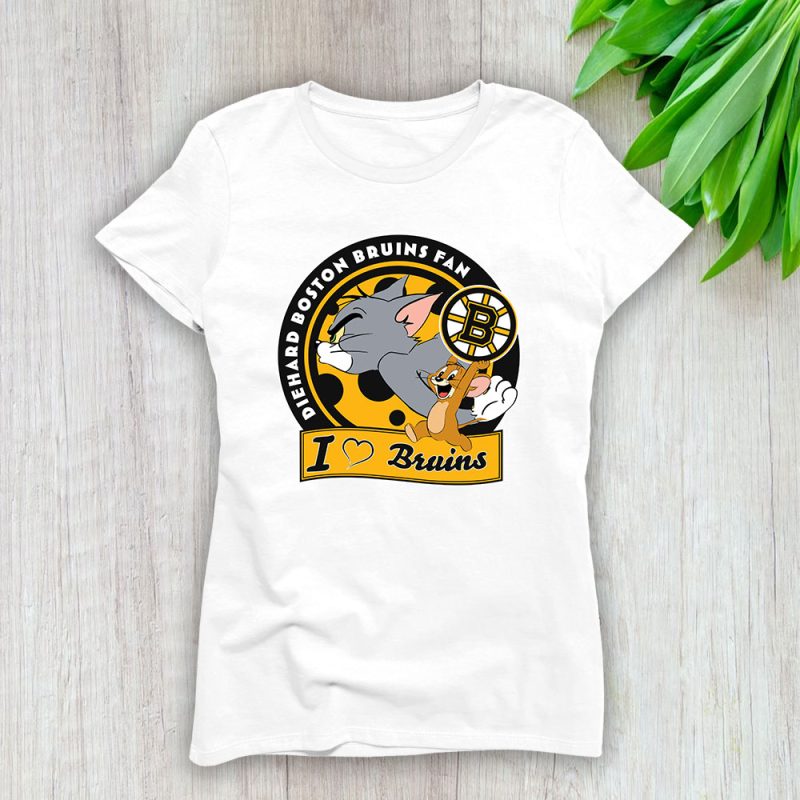 Tom And Jerry X Boston Bruins Team X NHL X Hockey Fan Lady Shirt Women Tee TLT6036