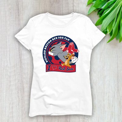 Tom And Jerry X Boston Red Sox Team X MLB X Baseball Fans Lady Shirt Women Tee TLT6007